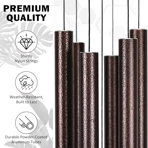 Vanquer Large Wind Chimes for Outside Deep Tone - 48'' Wind Chimes Outdoor Clearance, Deep Tone, Memorial, Sympathy Gift, Garden Patio, Home Décor, Bronze - size: 48" Bronze