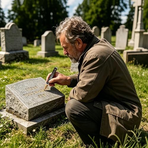Tombstone Marker Pen Gravestone Lettering Renewal | Gravestone Lettering Paint Pen for Women Men Caregiver Dog Owner Family Volunteer Monument Garden Park Roadside Yard Lawn