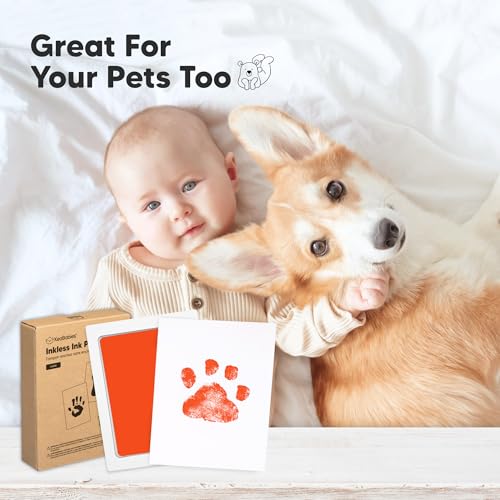 4pk Inkless Baby Hand and Footprint Kit, Mess Free Ink Pads (Autumn, L) | Large Size, Newborn Keepsake, Dog Nose, Paw Print Kit, Clean Touch Ink Pads, Baby Handprints Footprints Kit, New Mom Gifts - color: Autumn, size: 4-Pack, Large 3.1” x 4.9”