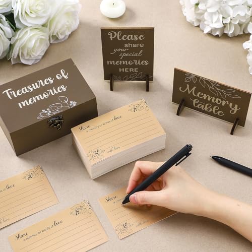 Gilprop 112 Pcs Share a Memory Cards for Celebration of Life, Leaves - style: Leaves
