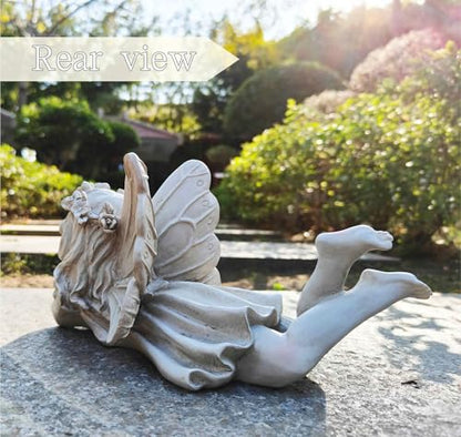 MeritMode Fairy Garden Figurines - Angel Statue with Butterfly - style: fairy Garden statue