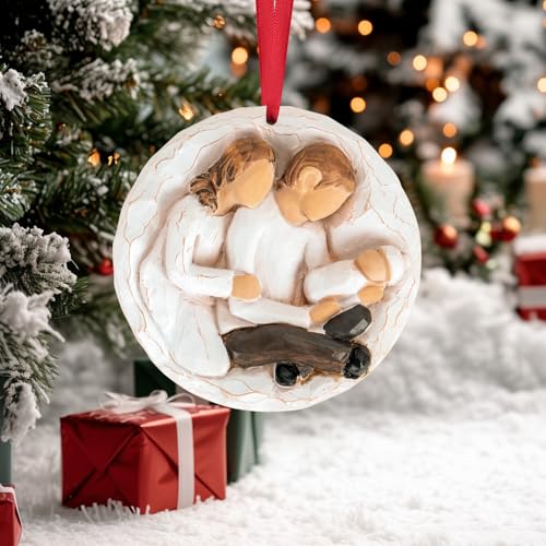3D Babys First Christmas Ornament 2026 Boy Girl - My 1st Christmas Tree Baby Ornament 2026 for Family of 3-3D Resin Sculpture for First Time Dad Mom New Parents Gifts - style: Baby