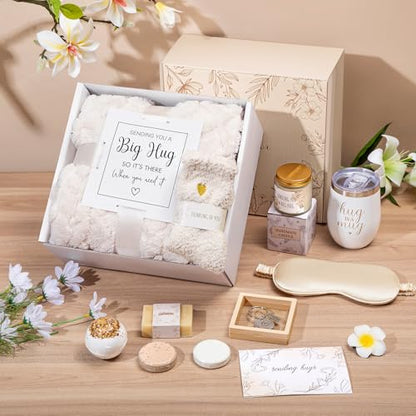 Sympathy Gift Basket for Loss of Loved One Hug in a Box for Women | Mothers Day Condolence Basket Miscarriage Care Package Thinking of You Gift for Women - color: Beige