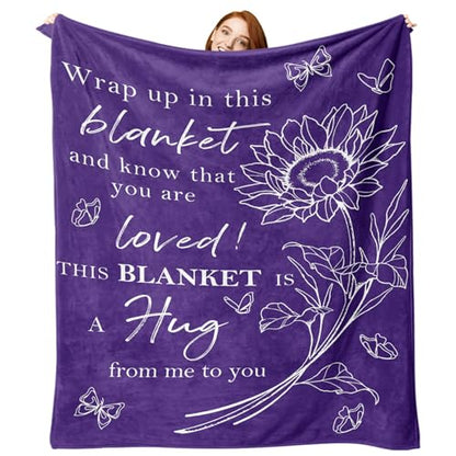 Get Well Gifts for Women Men Flannel Throw Blanket, Thinking of You - size: 50 X 70