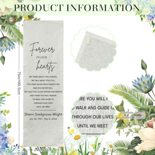 Personalized Forever In Our Hearts Welcome Sign, Funeral Fabric Banner #2 - color: Design 2