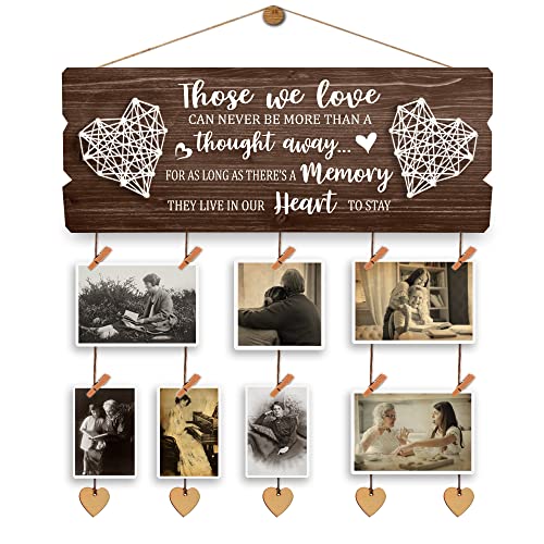 Yudarte Wooden Memorial Picture Hanging Board with Clips and Twine - Bereavement Sympathy Grieving Gifts for Loss of Loved One - color: those we love