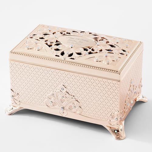 THINGS REMEMBERED Engraved Golden Anastasia Musical Jewelry Box (Free Customization), Plays Unforgettable Music, Gift for Women