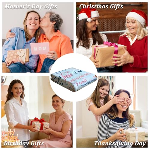 to My Bestie Throw Blanket, Heartfelt Friends Become Sisters Message, Soft Flannel Blanket, Birthday, Mother's Day, Christmas & Friendship Day 50x60 Inch - color: Friend-1