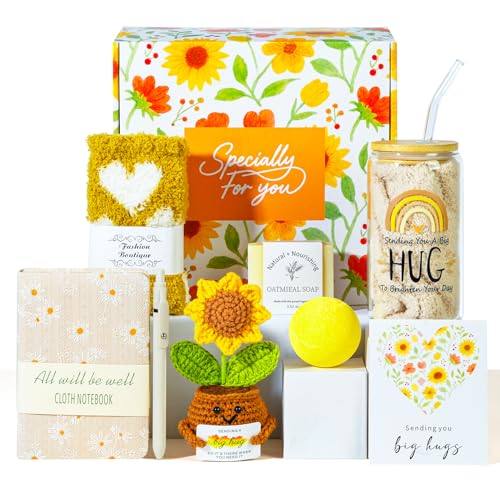 Self Care Gifts for Women: 10PCS Hug in a Box Basket Sympathy Gift for Women, Get Well Soon Care Package Spa Gift Set, Unique Think of You Gift Kits for Her Mom Friends Wife Girlfriend Sister - style: Self Care Gifts for Women