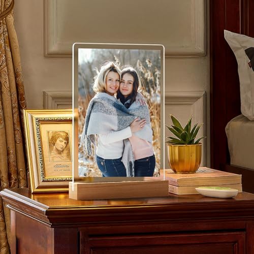 LOUISMIAA Custom Picture Frames Night Light,Personalized Photo Frame,Customized Picture Frame,Personalized Anniversary Birthday Valentine's Day Gifts for Women Men Same Day Shipping - color: Style 3