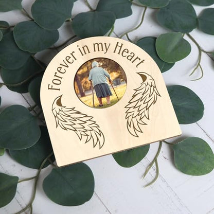 Personalized Loss of Loved One Photo Frame Memorial，Custom lock of Hair Keepsake Jar,Remembrance Bereavement Sympathy Gift for Lost Mom, Dad， Friends, Sisters, Grandparents (semicircle2) - style: semicircle2