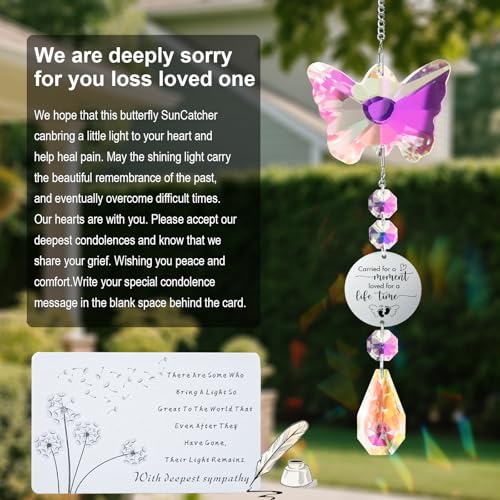Butterfly Suncatcher Memorial Sympathy Gifts for stillbirth Infant,Baby Pregnancy Loss, Miscarriage Keepsake Gifts for Mothers Dad Mom Parent - color: Angle Baby