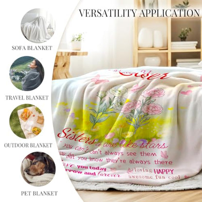 OHOIT Sister Birthday Gifts Blanket, Sisters Gifts from Sister 40"x60" - color: Sister, size: Throw Size 40" x 60" (100 x 150 cm)