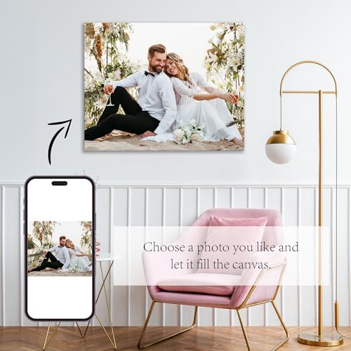 Cara Nonna Ship Next Day Custom Canvas Prints with Your Photos (Framed 18x24) Personalized Picture Gifts Photo Prints Canvas Personalized Wall Art Ideal for Home Decor - size: 18"L x 24"W