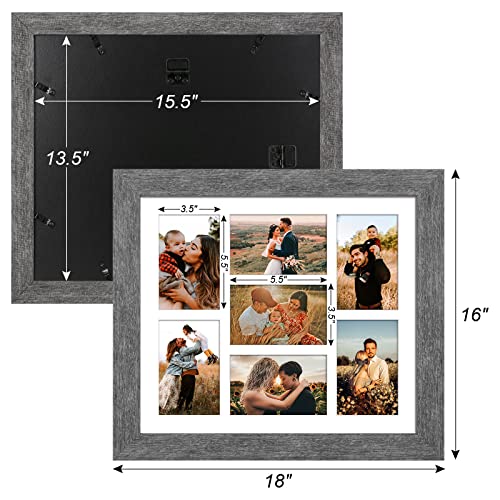 13.5x15.5 Collage Frame, 7 Open 4x6 Photo Frame Collage for Wall - color: Grey, size: 13.5x15.5 - (7 open4x6)