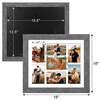 13.5x15.5 Collage Frame, 7 Open 4x6 Photo Frame Collage for Wall - color: Grey, size: 13.5x15.5 - (7 open4x6)