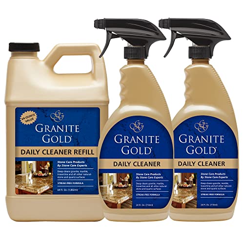 Granite Gold Daily Cleaner Spray Streak-Free Cleaning for Granite, Marble, Travertine, Quartz, Natural Stone Countertops, and Floors, 112 Fl Oz Value Pack - size: 112 Fl Oz (Pack of 1)