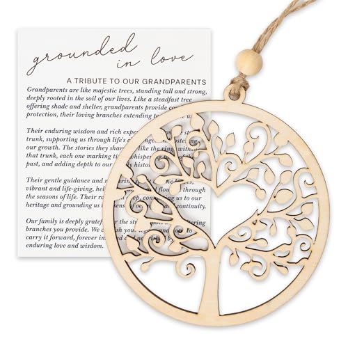 Grandparents Gifts with Story Card, Message Card Appreciation Gift for Mother, Father, Best Grandma Gifts from Grandkids, Cute car Accessories - color: Grandparent