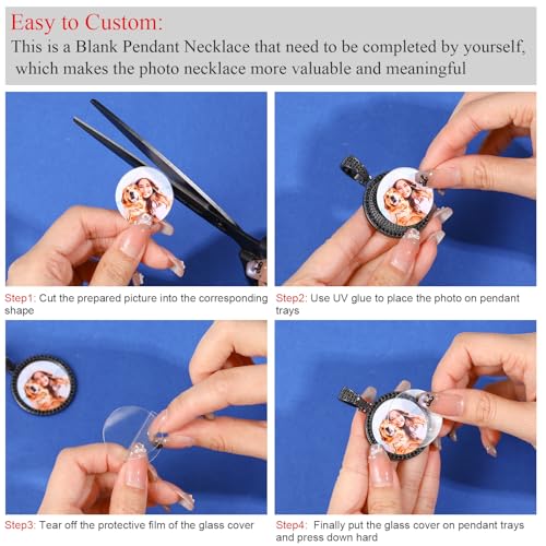 YIMERAIRE Customized Picture Necklace Personalized Circle Chain - color: 00171 Black Circle Pendant+Rope Chain