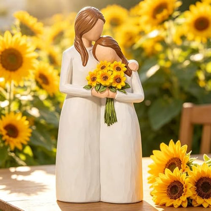 Mother Daughter Gift, Mom and Daughter's Figurines, Mom Birthday Gifts, Sculpted Hand-Painted Figure, Mom's Gifts from Daughter on Birthday, Mother's Day, Christmas, Thanksgiving, Mama Present - color: Mother Daughter Figurines
