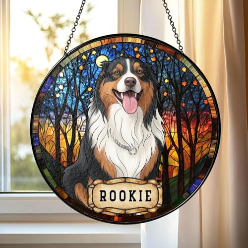Personalized Pet Memorial Suncatcher Dog Cat, Pet Memorial Suncatcher, Custom Pet Loss Suncatcher, Gifts for Dog Lovers - color: #12 Pet Memorial