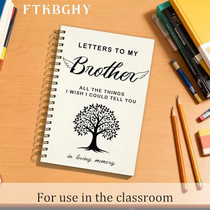 FTKBGHY Memorial Gifts for Loss of Brother Grief Journal Notebook, Sympathy Notebooks Gifts for Loss of Loved One, Bereavement Gift, Letters to My Brother Journal, 5.5x8.3 Inch - color: Colour-5