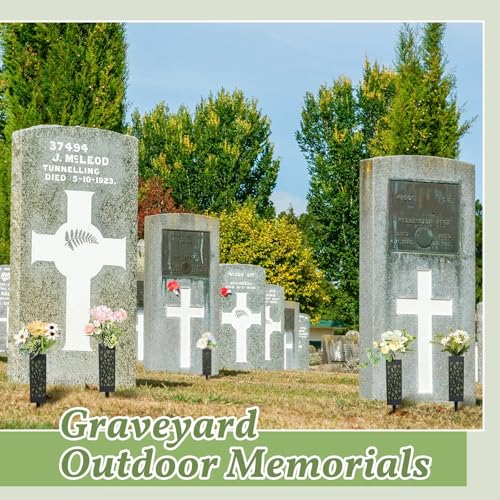 36 Pcs 12 Inch Cemetery Flower Vase with Ground Spikes & Foam for Memorials