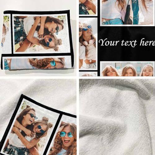 Newcos Personalized Photo and Text Blanket Custom 8 Pictures Flannel Blanket to Girl Sister My on Birthday Christmas Wedding Anniversary Souvenir - color: Pattern 10
