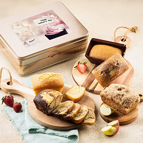 Dulcet Gift Baskets Mothers Day Tea Loaf Assortment — Fresh Baked Marble, Apple Cinnamon & Pumpkin Cake for Mom, Family & Celebrations - Personal Note Option Available - color: Mother's Day