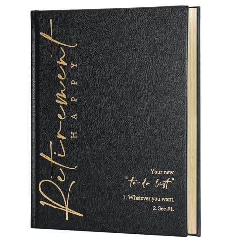 Lankaiva Happy Retirement Guest Book – Keepsake Photo Album & Memory Book for Retirement Party, Farewell Signing Gift for Colleagues, Friends, Women and Men, Black - color: Black