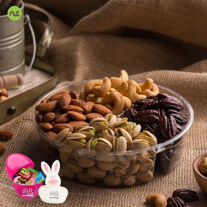 NUT CRAVINGS Gourmet Collection - Easter Treats, Candies & Dried Fruit Nuts Gift Basket with Happy Easter Ribbon, Candy Filled Egg + Bunny (4 Piece Assortment) - style: 1. Easter Nut Gift Box - (4 Piece Assortment)