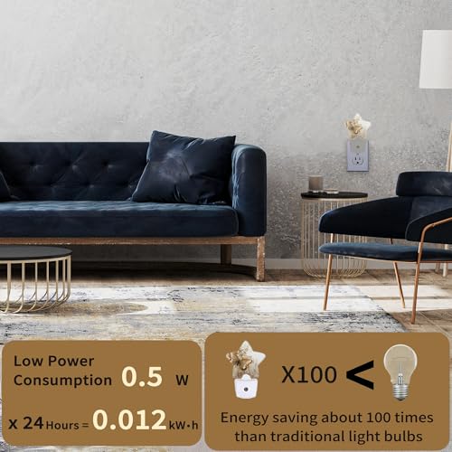 Golden Butterfly Flower Plug-in Night Light with Dusk-to-Dawn Sensor for Bedroom,Bathroom and Living Room Sleep Friendly lamp for Women/Girls/Boys Gift,0.5W - color: Golden Butterfly Flower