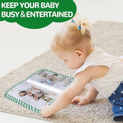 Baby's My First Family Album Soft Photo Cloth Book Eucalyptus My First Book of Photos Baby Memory Album Gift Holds 4x6 Pictures for Babies Newborn Toddler & Kids Baby Shower - style: Eucalyptus