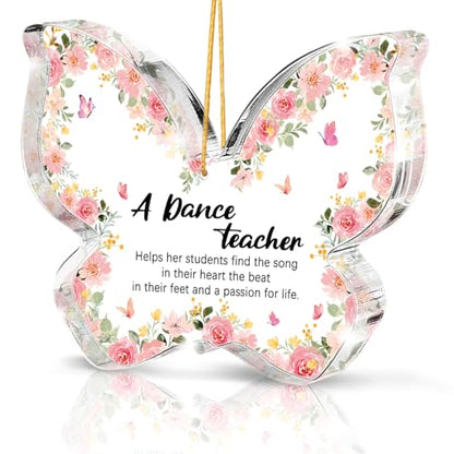 Dance Teacher Gift - Pink Acrylic Butterfly - A Thank You Souvenir for Women, a Farewell Souvenir for Dance Teachers, Gift for Teachers on Birthdays, Christmas, and Thanksgiving - color: Dance