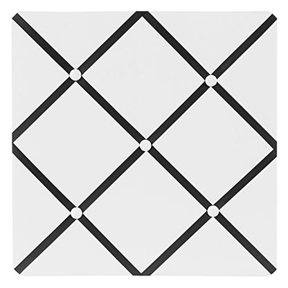 White and Black Hotel Fabric Memory/Memo Photo Bulletin Board by Sweet Jojo Designs - color: White and Black