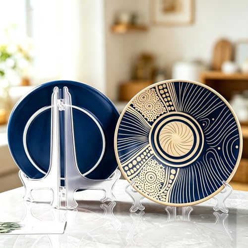 Plate Stands for Display-8 Pack 6 Inch Plastic Small Easels Stand, Display Holder for Card, Frame, Picture, Magazine, Book, Decorative Plate, Platter,Tabletop Art
