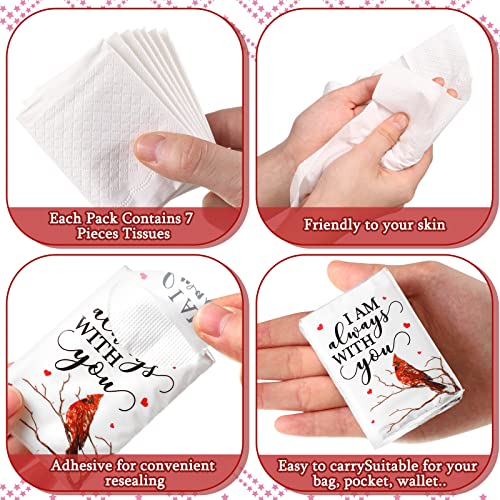 Sinmoe 50 Pcs Funeral Pocket Tissues Travel Size Memorial Favors | 3 Ply Cardinal Facial Tissue, Celebration of Life Gift, Funeral Guest Supplies, Family Relatives Friend, Memorial Service Use