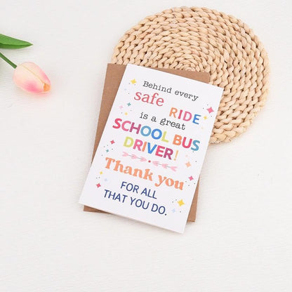 School Bus Driver Appreciation Card Envelope Birthday Christmas First Day End of Year Retirement Gifts for School Bus Driver Thank You Cards Gifts SchoolBus Drivers Greeting Card Present Gift Ideas - color: School Bus Driver Appreciation Card