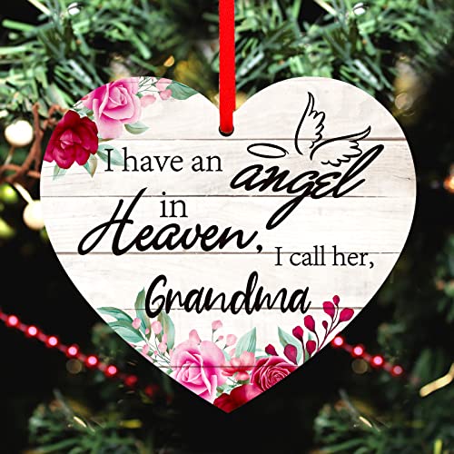 SICOHOME Memorial Ornament for Grandma, I Have an Angel in Heaven Keepsake - Sympathy Gifts for Loss of Grandmother - Comforting Bereavement Gift with Gift Box - Memorial Christmas Ornament