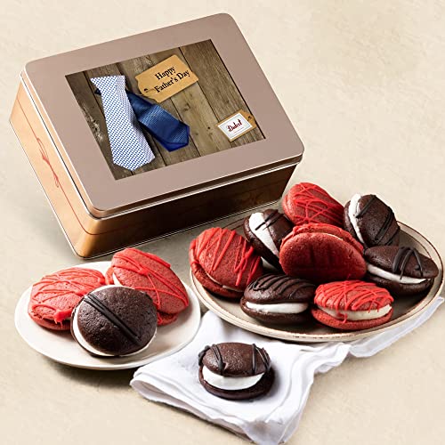 Dulcet Gift Baskets Chocolate and Red Velvet Whoopie Pie Tin Assortment, Cookie and Cream Snacks for a Holidays, Birthday, Sympathy, Get Well, & Family or Office Gatherings for Men & Women - color: Father's Day