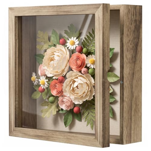 Love-KANKEI Deep Shadow Box Frame 11x11,Solid Wood Frame,Carbonized Black - color: Carbonized Black, size: 11 x 11