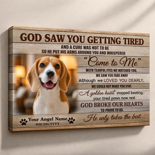 LOPHAW SHIPS NEXT DAY Personalized Dog Memorial Canvas Prints with Photo Name Date - Custom Pet Memorial Gifts for Dogs & Cats, Bereavement Remembrance Gifts, In Memory of Beloved Dog, Printed in USA - color: Style 04