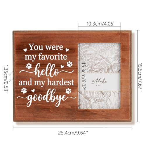 Pet Memorial Photo Frame - You were My Favorite - Wooden Dog Memorial Picture Frame 10×7.7Inch Loss of Pet Remembrance Gift with Quotes for Loved Ones Lost Sympathy Gift