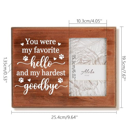 Pet Memorial Photo Frame - You were My Favorite - Wooden Dog Memorial Picture Frame 10×7.7Inch Loss of Pet Remembrance Gift with Quotes for Loved Ones Lost Sympathy Gift