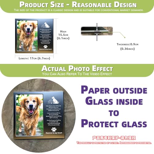 Dog Memorial Picture Frame 4x6, Dog Memorial Gift for loss of Dog (7S) | Angel Rainbow Bridge Prayer Card Included, Premium Aluminum Alloy Material, Packaged in an Elegant Plastic Gift Box - color: Silver - Rainbow Bridge