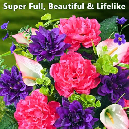 2 Set Artificial Cemetery Flowers for Grave Memorial Flowers for Cemetery