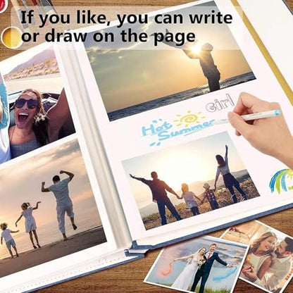 Adventure Book Photo Album 13x11.5 Self Adhesive Scrapbook | DIY memory book for couples, meaningful keepsake, travel photos, tickets, notes, and 3x5 to 8x10 pictures - color: Leather Brown (13"x11.5")