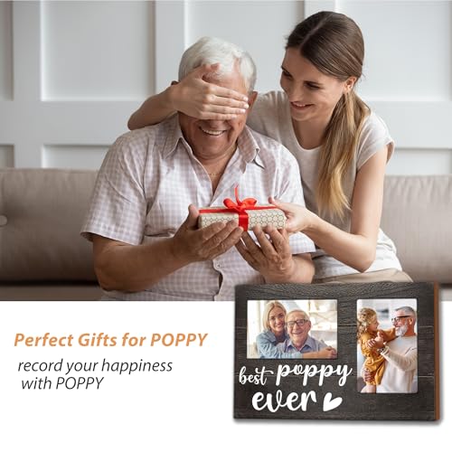 Father's Day Poppy Gifts, Poppy Gifts 3D Photo Frame Hold 4x6 Inches Two Photos, Birthday Gift for Him from Grandkids, Who Wants Nothing - color: poppy