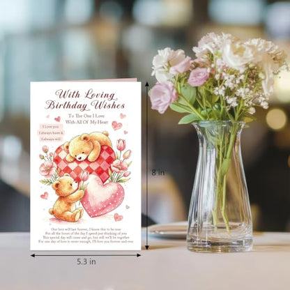 Romantic Birthday Card for Boyfriend Girlfriend Wife Husband, Loving Birthday Card for Loved One, Cute Beer Bday Cards for Him Her - color: The One I Love Birthday