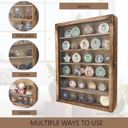 12x16 Shadow Box Frame with Removable Shelves,Collectible Display Shelves Case,Military Challenge Coin Display Case,Wood Shadow Boxes Display Cases for Keepsake,Pictures - color: Wood, size: 12*16
